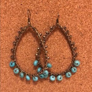 gold and turquoise earrings